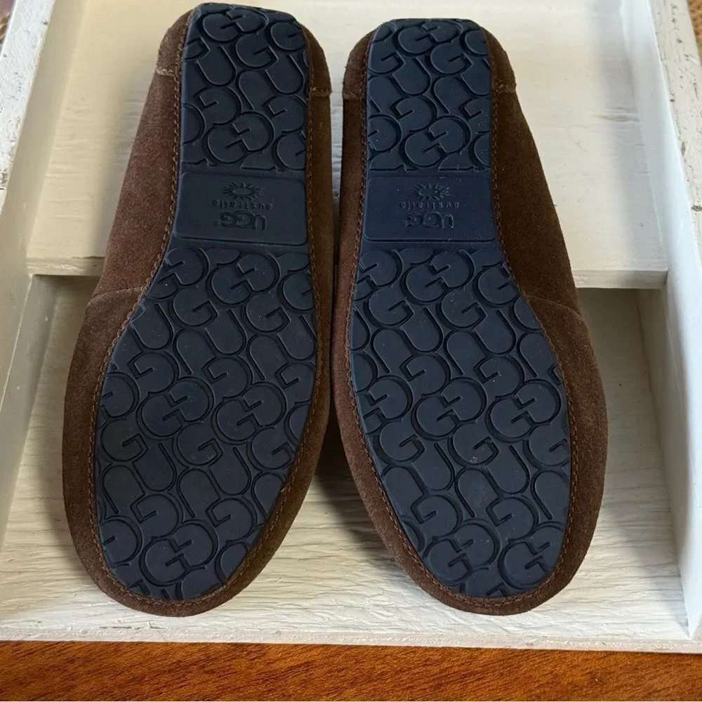 UGG Kids Chocolate Slipon Moccasin Suede Loafers with Bow Brown Size 3